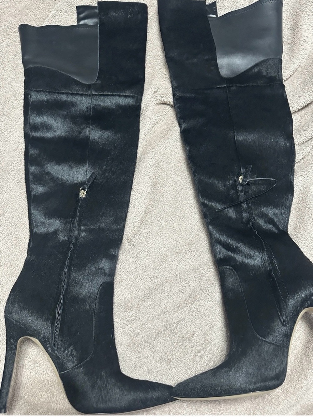 Good American Black Over-the-Knee Heeled Boots